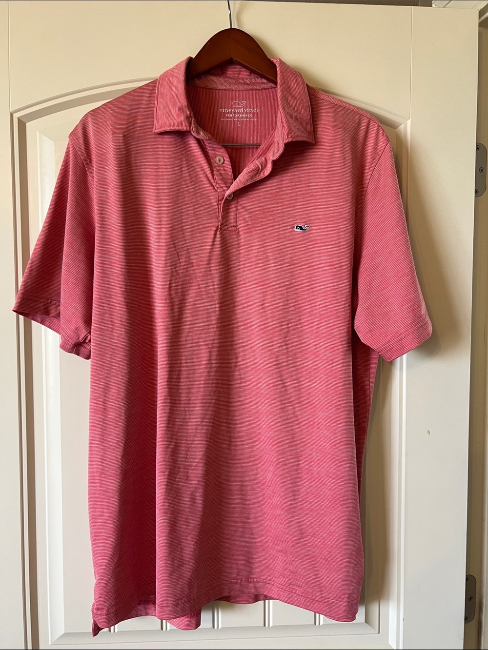 Vineyard Vines Heathered Coral Short-Sleeve Polo